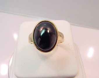 AAAA Black American Jade   16x12mm   in 14K  rose gold ring,  available in all gold colors.  0232 MMMM