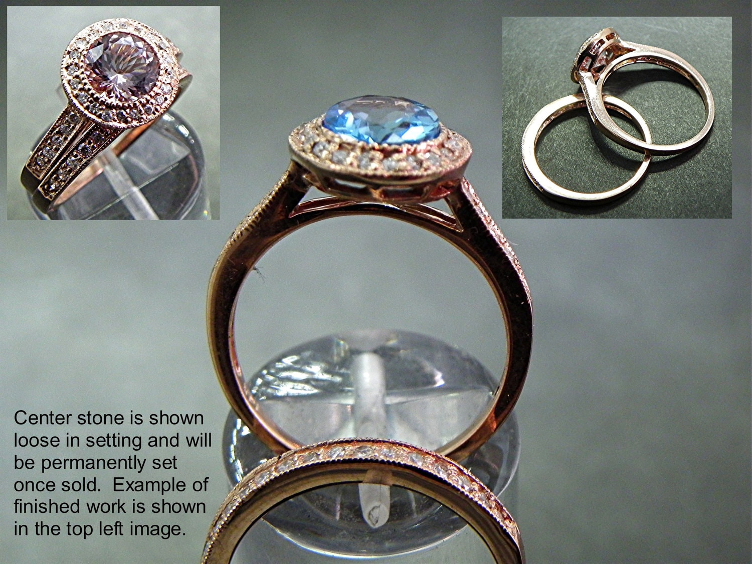 14K White Gold Three-Stone Ring - 4.05 Ct Swiss Blue Topaz & Yellow Aquamarine (Women's Anniversary Gift)