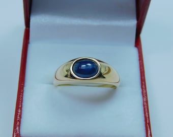 AAA天然ブルーサファイアカボション 8 x 6 mm 2.07カラット 14K