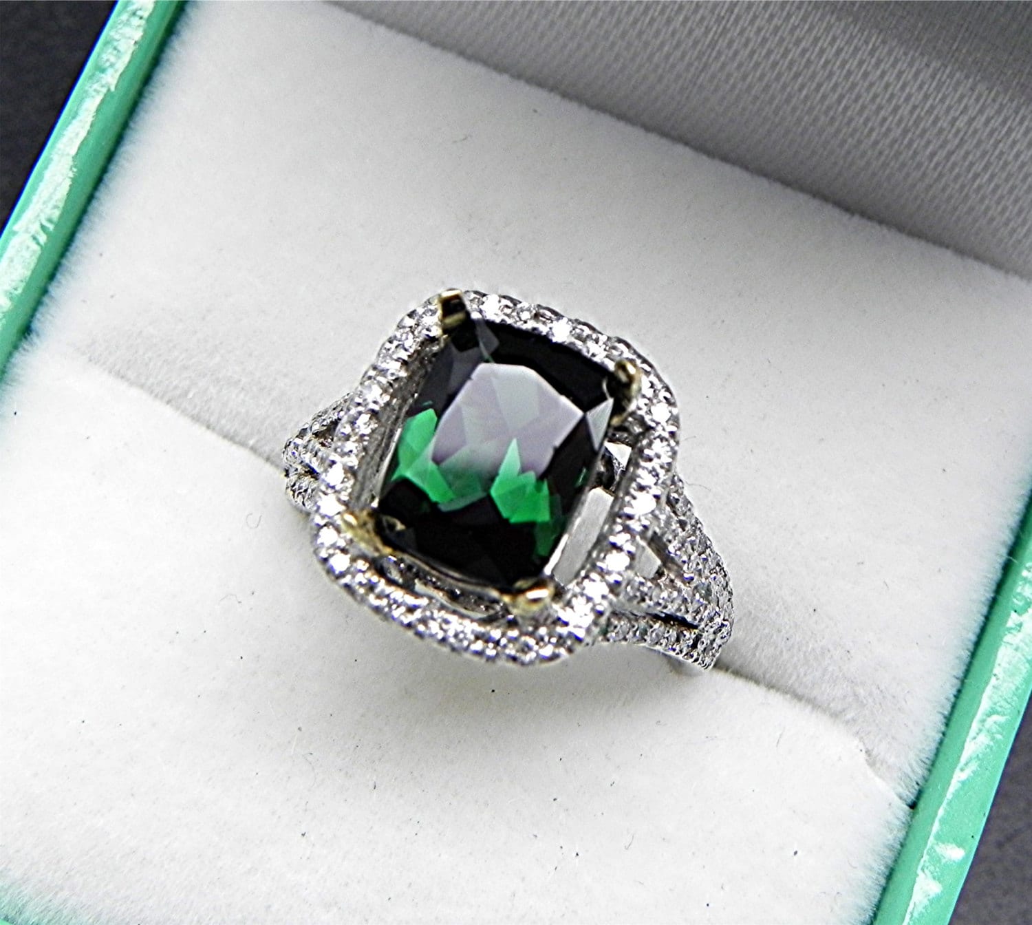 AAAA Blue Green Indicolite Tourmaline Cushion Cut 9x7mm 1.88 image 0