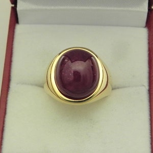 AAAA Ruby  13x10mm    13.30 Carats   in Heavy 18K Yellow gold ring 15 grams 2805