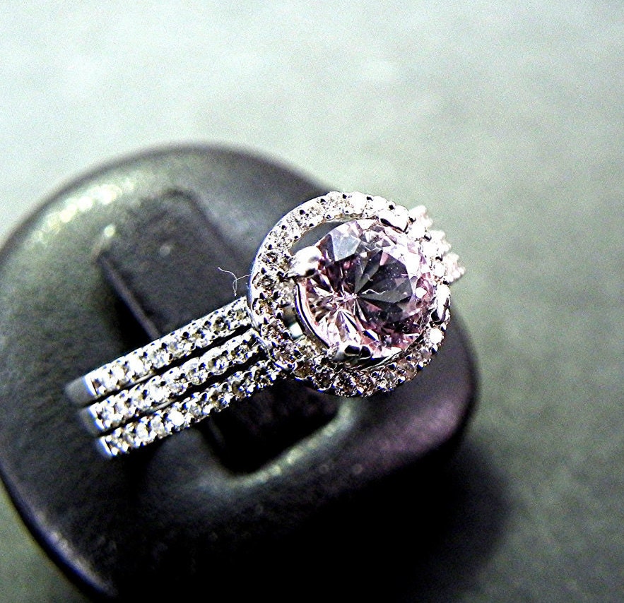 AAAA Round Natural Morganite 6.2mm .76 Carats in 14K White - Etsy