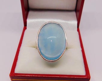 Aquamarine  21x16mm  17.56 Carats   in 18K White Gold Ring 6-8 grams 14K available 4501