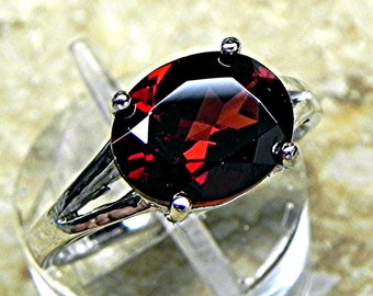 AAA Red Pyrope Garnet Natural untreated 10x8mm  2.75 carat in a 14K white gold ring MMM