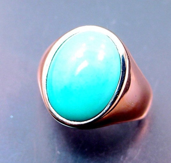 AAAA Sleeping Beauty Turquoise From Arizona 15x12mm 14K Rose Gold