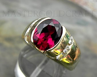 Rhodolite Garnet 14K gold ring  10x8mm  2.79 Carats  with .65 ct diamonds w/ Certificate 14-16 grams 1625 MMM