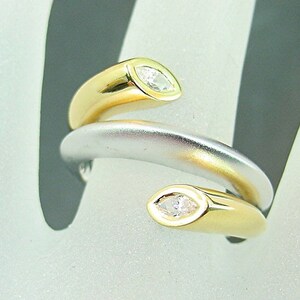 18K white and yellow gold Twin Marquise Diamond Ring .30cts TW MMM DDD image 1