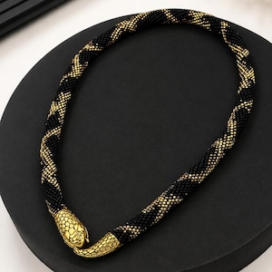 Snake Head Beaded Bracelet Statement Jewelry