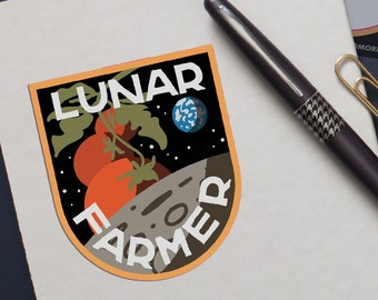 Lunar Farmer - Sticker for Astrobotanists