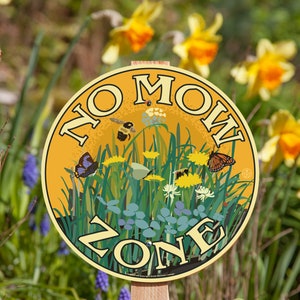 Zona de no cortar el césped - Señal de patio y jardín