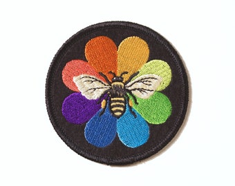 Rainbow Bee - felt badge