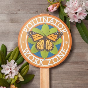 Butterfly Pollinator Work Zone - Yard and Garden Sign