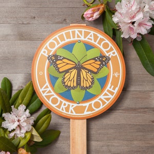 Butterfly Pollinator Work Zone Garden Sign image 1