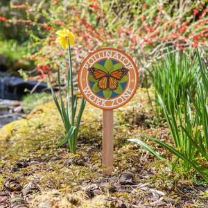 Butterfly Pollinator Work Zone Garden Sign image 3