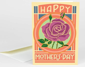 Happy Mothers Day Rose - Greeting Card