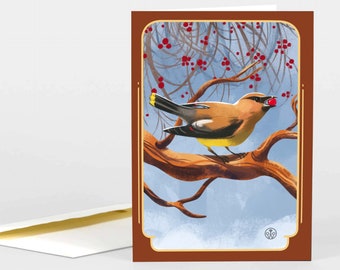 Waxwing Greeting Card