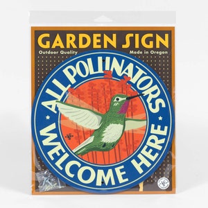 All Pollinators Welcome Here Garden Sign image 4