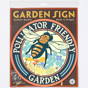 Bee Pollinator Friendly Garden Sign No Stake