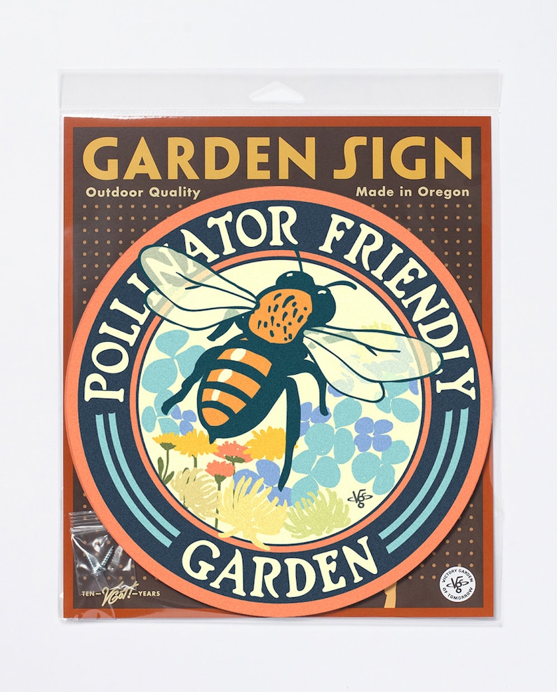 Bee Pollinator Friendly Garden Sign No Stake