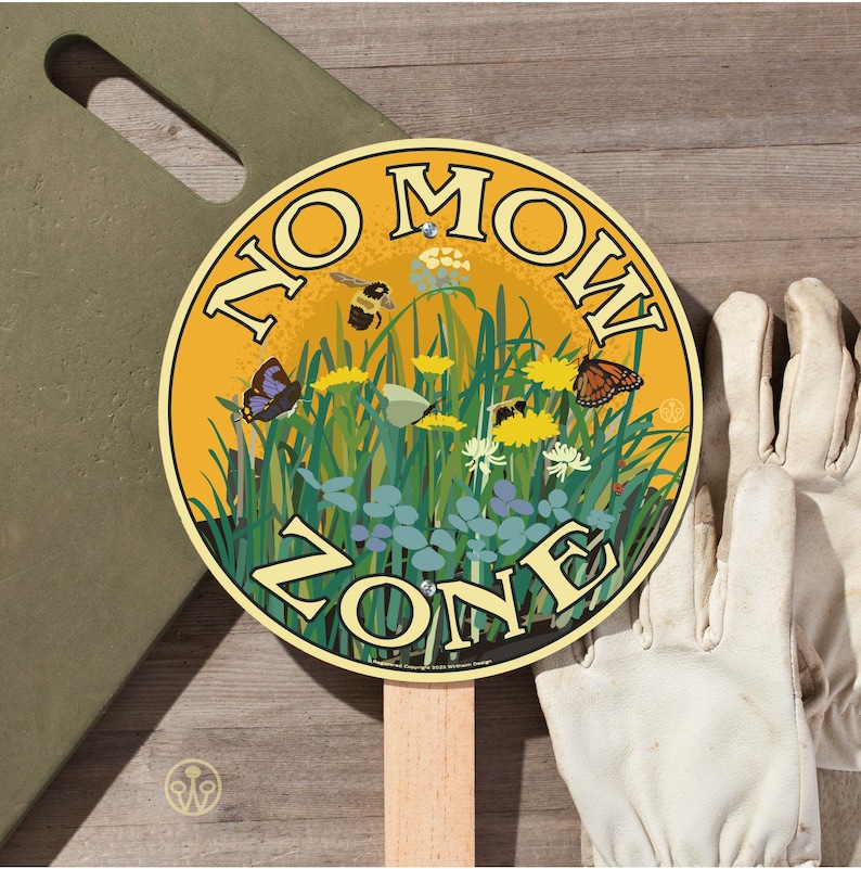 No Mow Zone Garden Sign image 1