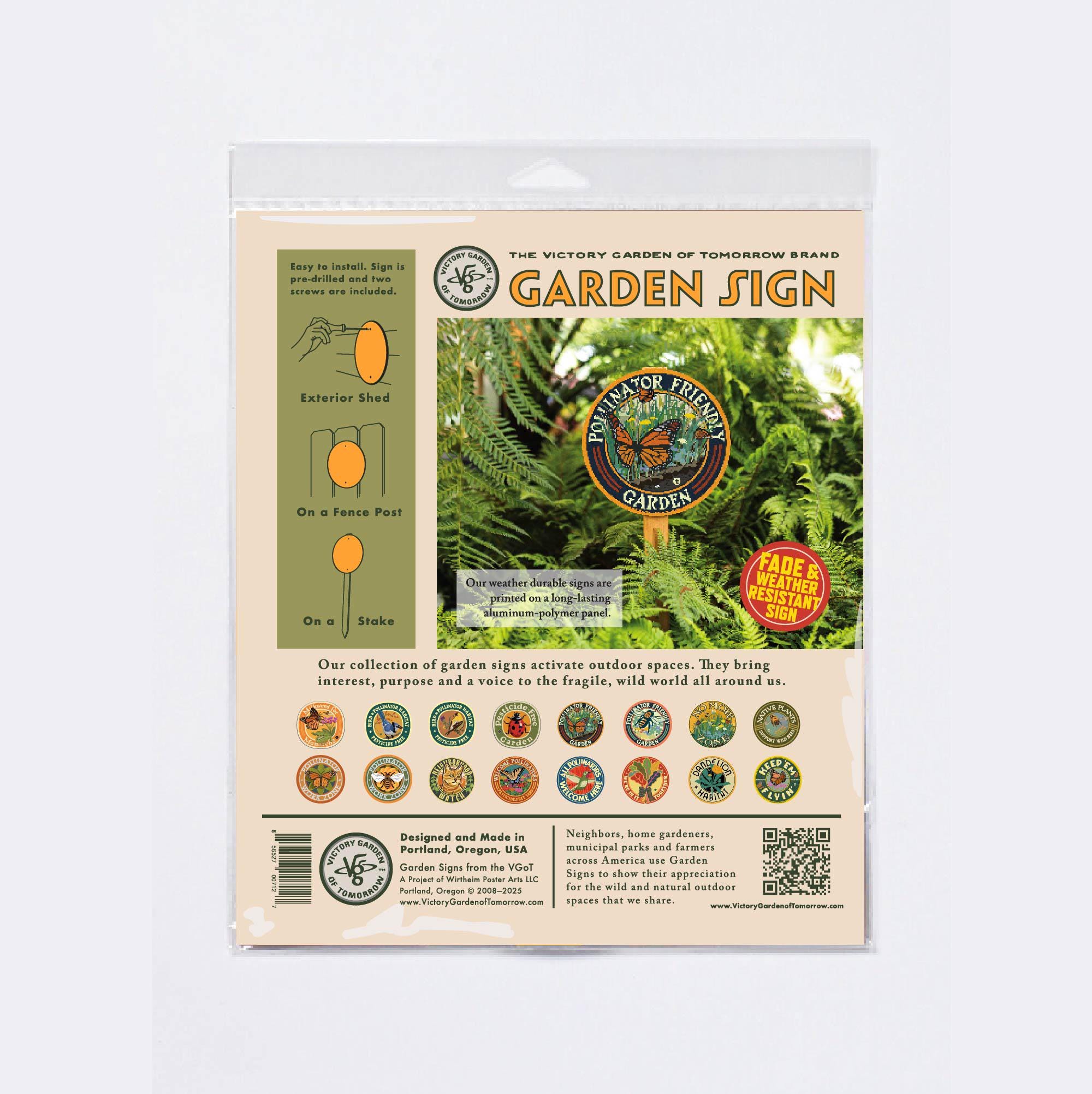 Butterfly Pollinator Friendly - Garden Sign
