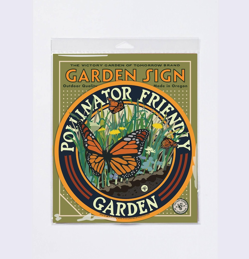 Butterfly Pollinator Friendly - Garden Sign No Stake