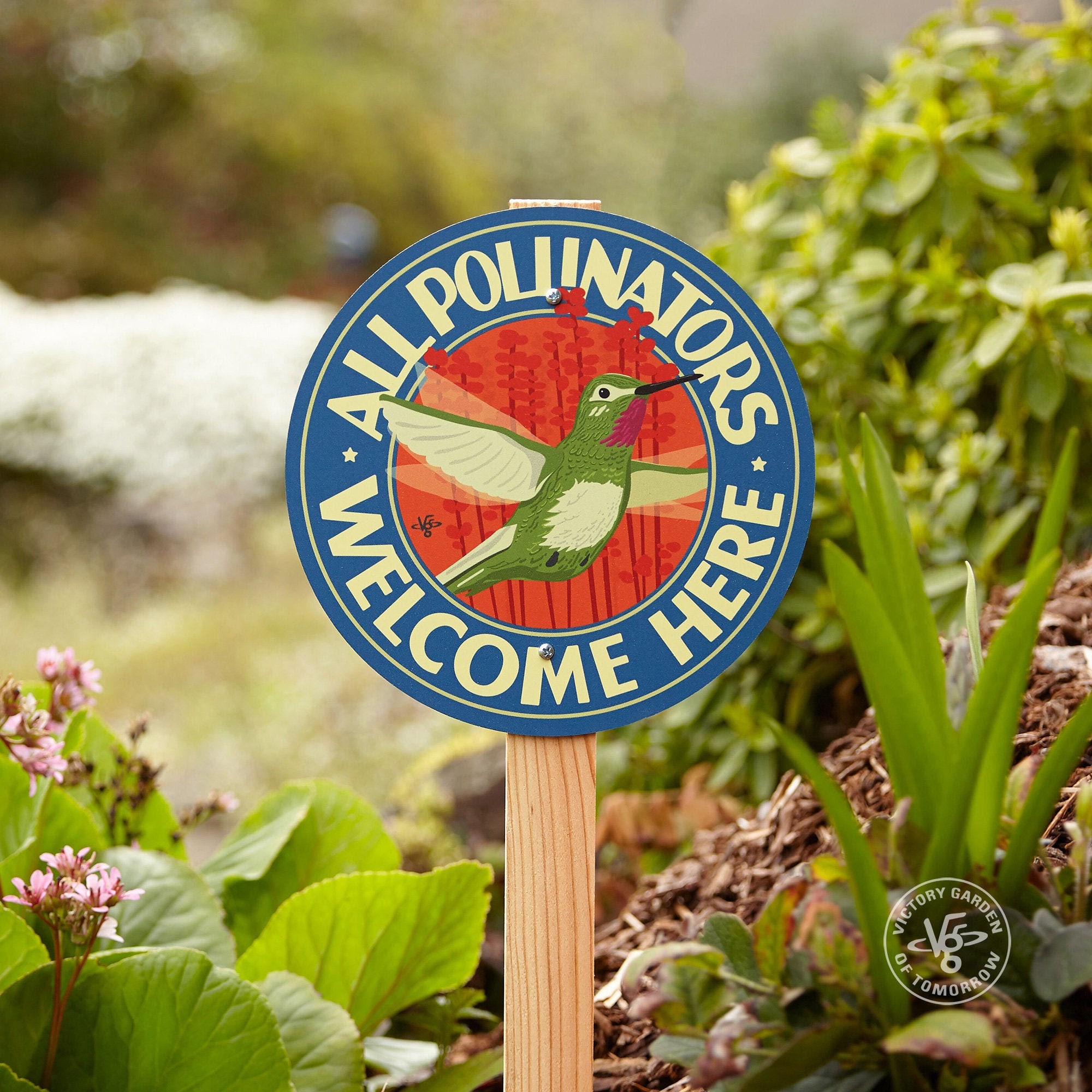 All Pollinators Welcome Here - Garden Sign