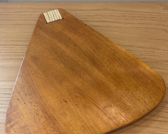 Mid Century Modern 1960s Wood Triangle Cutting Board Cheese Tray Plate Cheeseboard