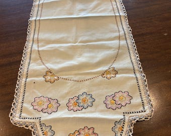 ヴィンテージの手刺繍テーブルランナー - Etsy 日本