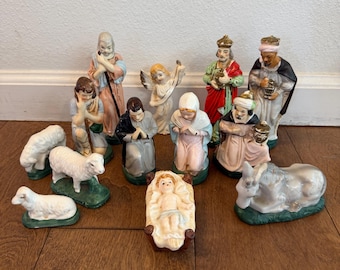 Vintage ceramic nativity set