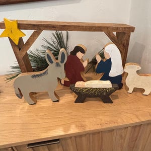 Wooden Nativity Scene