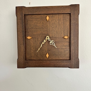 Vintage Wood Mid Century Wall Mantle Clock