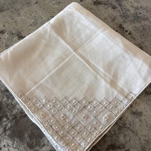 Vintage hand Embroidered Handkerchief