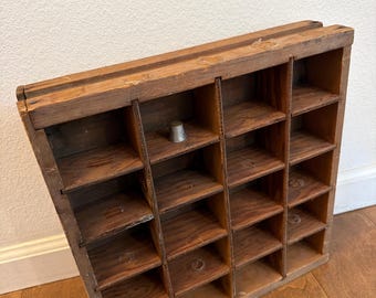 vintage wooden pigeon hole curio or trinket shelf **message for accurate shipping quote