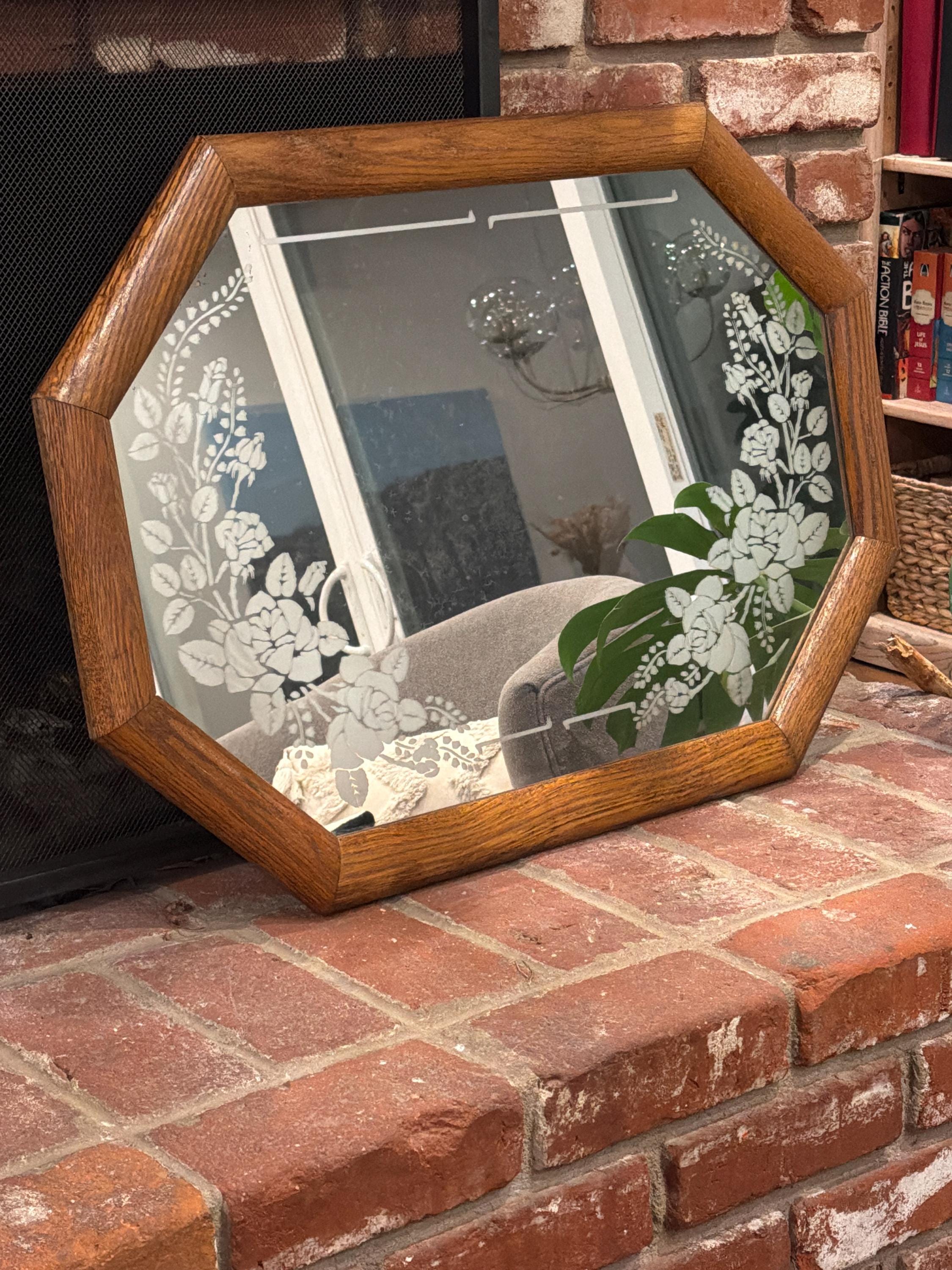 Etched Rose Mirror - Etsy