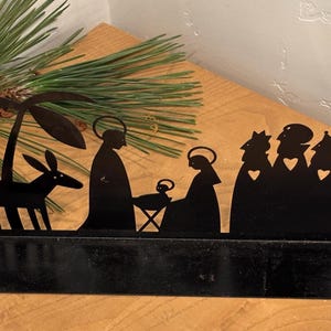 Metal Silhouette Nativity Scene