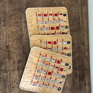 Cartes de bingo cousues réutilisables
