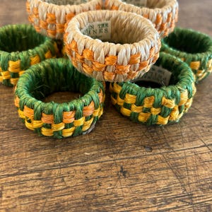 Woven hand made napkin rings