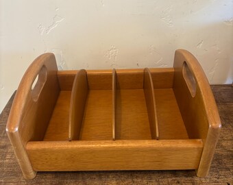 Vintage wooden letter rack/ desk organizer