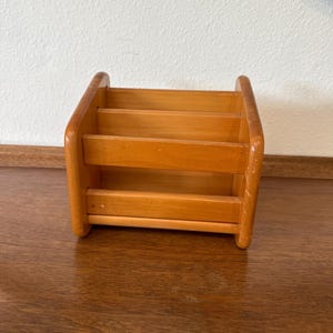Vintage light wood desk organizer