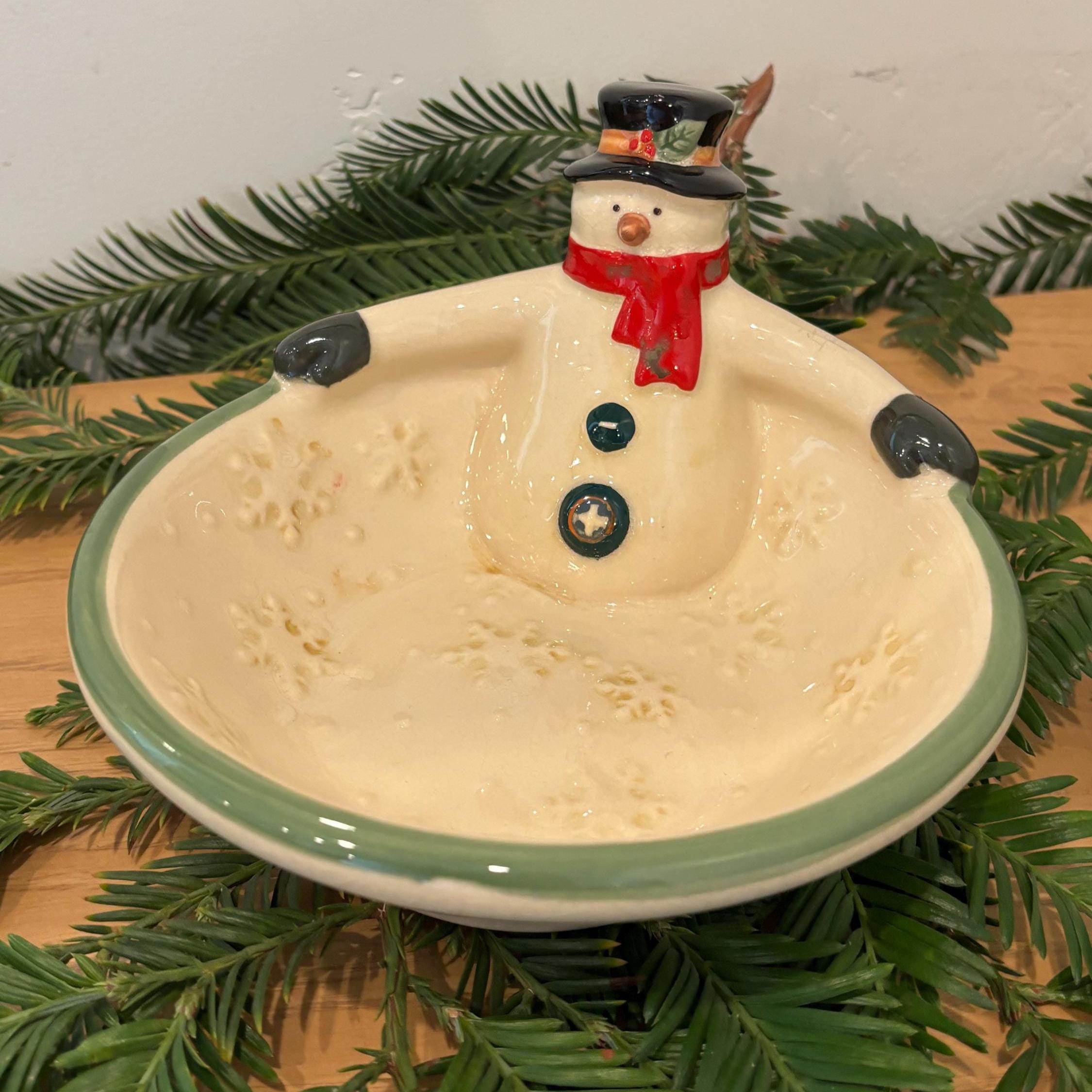 食品サンプル　ミニスノーマンタルト　Man Vintage Ceramic Snowman Candy Dish Snack Bowl - Etsy