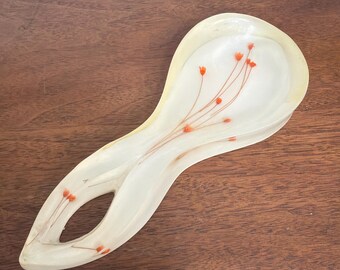 Vintage lucite resin flower spoon rest