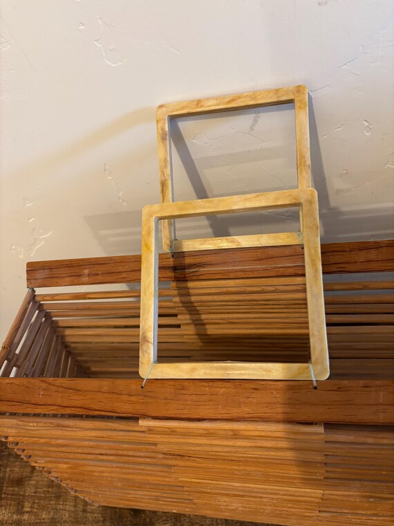 Vintage rectangular basket bag - Collapsable - image 4