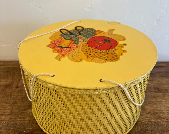 Sewing box wood with fabric