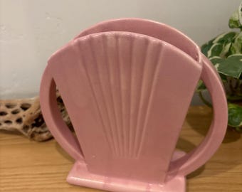 Vintage rosa Keramik, Art-Deco-Vase