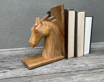 アンティーク雑貨 Horse Bookend Carved Horse Head Bookend - Etsy