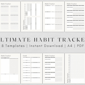 Ultimate Habit Tracker | Daily Habit Tracker | Habit Tracker Journal | Printable Habit Tracker | Digital Habit Tracker | Habit Planner