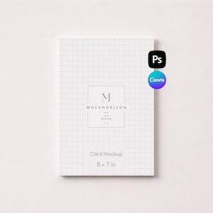 5x7 kaart mockup, eenvoudige elegante wenskaart - ansichtkaart - uitnodiging mockup, PSD Smart Object met achtergrondwijziging, JPG