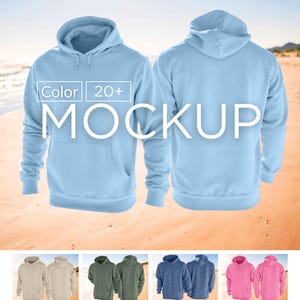 Gildan 18500 Hoodie Mockup Bundle, 20 Colors (JPG), G185 Hooded Sweatshirt Split Mock-up