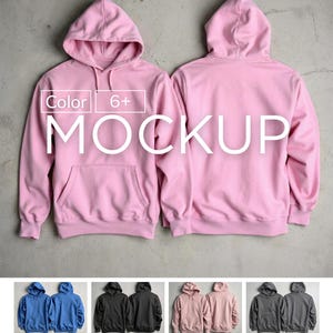 Gildan 18500 Hoodie Mockup Bundle, Flat Lay Front and Back Split View, POD Mock-up